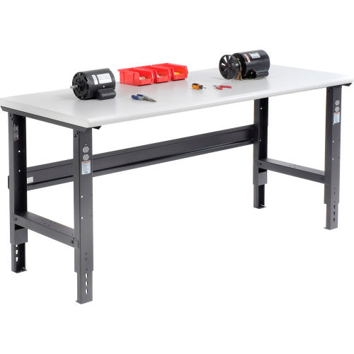 72 X 30 Plastic Laminate Safety Edge Workbench Adjustable Height Black