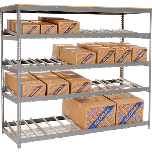 Carton Flow Shelving Single Depth 4 LEVEL 96X36"X84