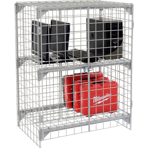 Global Industrial™ Wire Mesh Security Cage Locker, 36"Wx24"Dx48"H, Gray