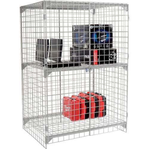 Global Industrial™ Wire Mesh Security Cage Locker, 48"Wx24"Dx72"H, Gray
