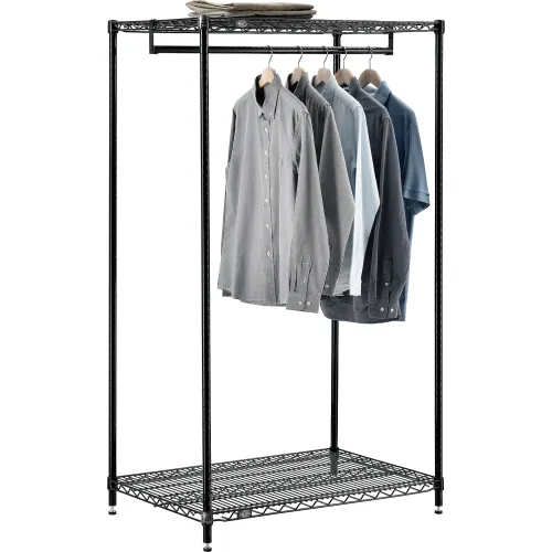 Freestanding Metal Closet Rack, Black