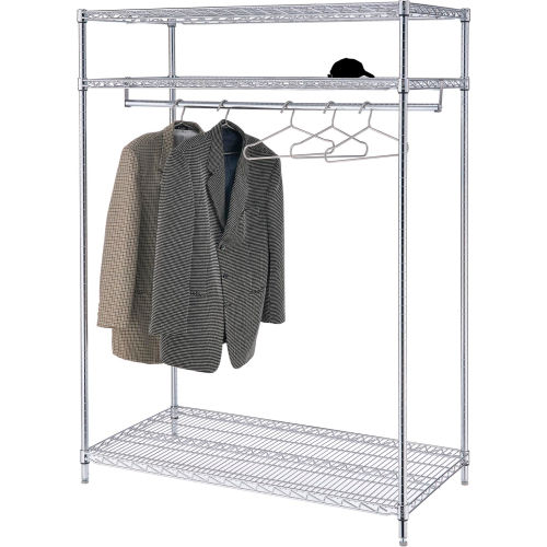 3-Shelf Garment Floor Rack With 18 Hangers