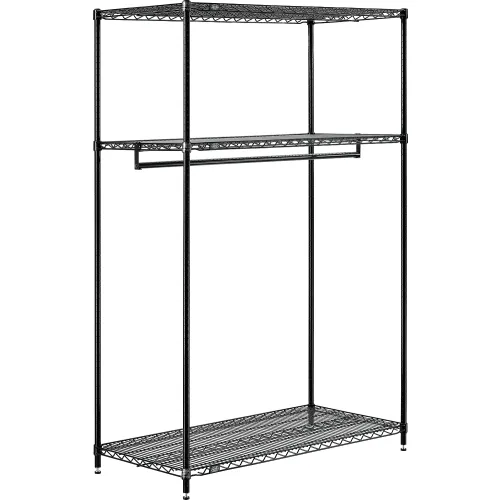 URTR Black Garment Rack with Shelving Freestanding Hanger Metal