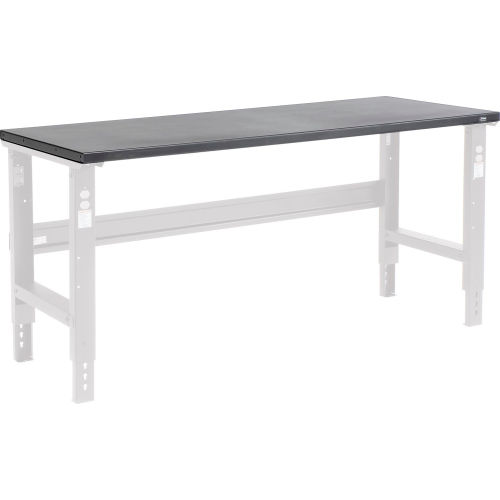 Square Edge Work Bench Top - 12 Gauge Steel 72 Wx30 Dx1-3/4 Thick-Black