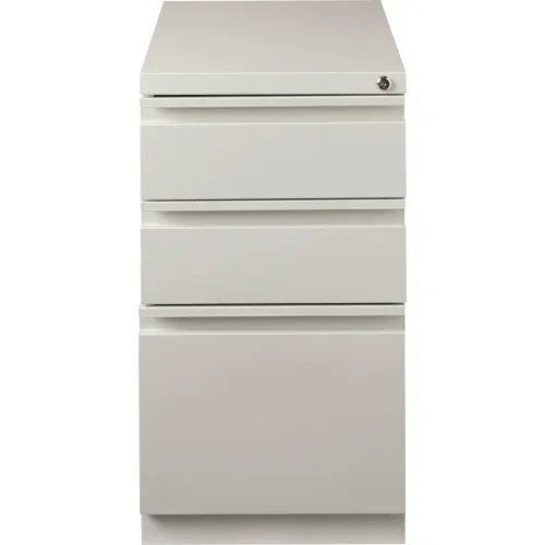 Hirsh 20 Deep Mobile Pedestal File Cabinet 3 Drawer Box-Box-File, Letter  Width, Putty 