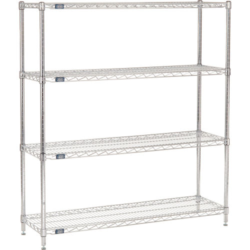 Nexel® Chrome Wire Shelving Starter - 48W x 14D x 54H