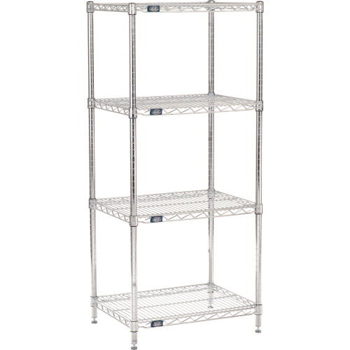 Nexel® Chrome 4 Tier Wire Shelving Starter Unit 24w X 18d X 54h 5503