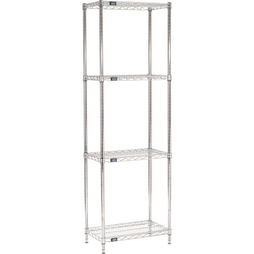 Nexel® Chrome Wire Shelving Starter - 24W x 14D x 74H