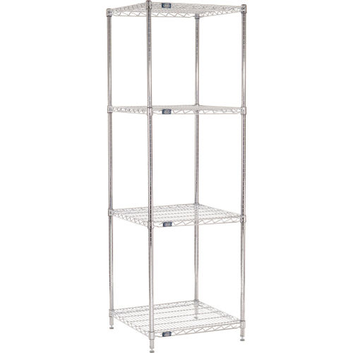 Nexel® Chrome Wire Shelving Starter - 24W x 24D x 74H