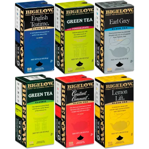 Bigelow Assorted Flavor Green Tea Bag - 168 / Carton Bigelow Assorted Flavor Green Tea Bag - 168 / Carton