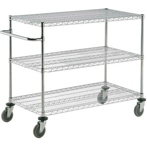 Adjustable Shelf Cart, ESD, 3 Shelf, 18"W, x 24"L, Polyurethane, 4 Swivel, 2 Brake Casters