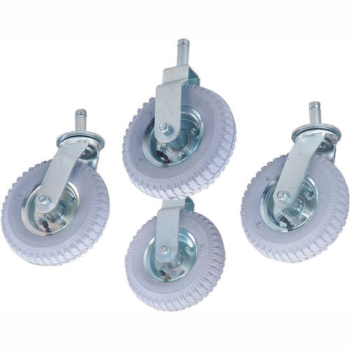 Nexel® Stem Casters Set of (4) 8" x 2.80" Full Pneumatic 1000 Lb. Cap.