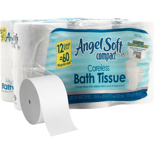 Angel Soft Professional Series&#174; Compact&#174; Premium Embossed Coreless Toilet Paper, 12 Rolls