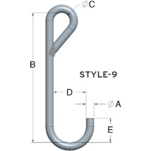 M&W 3/8" X 12" Working Length J-Hook Style 9