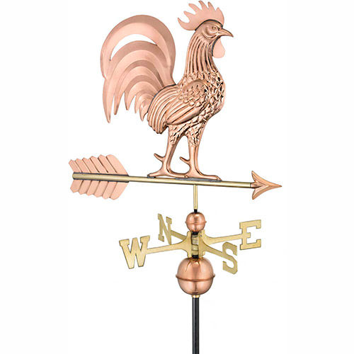 Good Directions Proud Rooster Weathervane - Polished Copper