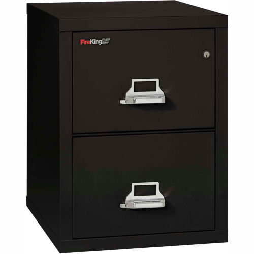 Fireking Fireproof 2 Drawer Vertical File Cabinet - Legal Size 21"W x 25"D x 28"H - Black