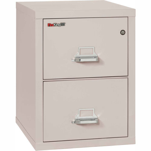 Fireking Fireproof 2 Drawer Vertical File Cabinet - Legal Size 21"W x 25"D x 28"H - Light Gray