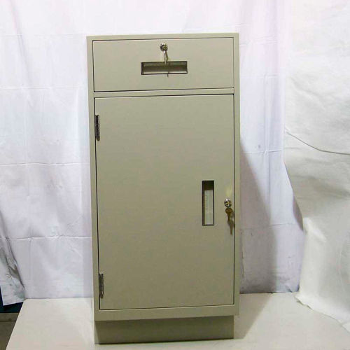 Fenco Teller Pedestal Cabinet S-203L-I - 1 Drawer Left Hinged Door 19"W x 19"D x 38-1/2"H Gray