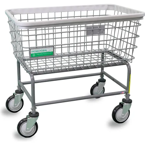 R&B Wire® Chrome Large Capacity Laundry Cart w/ Double Pole Rack