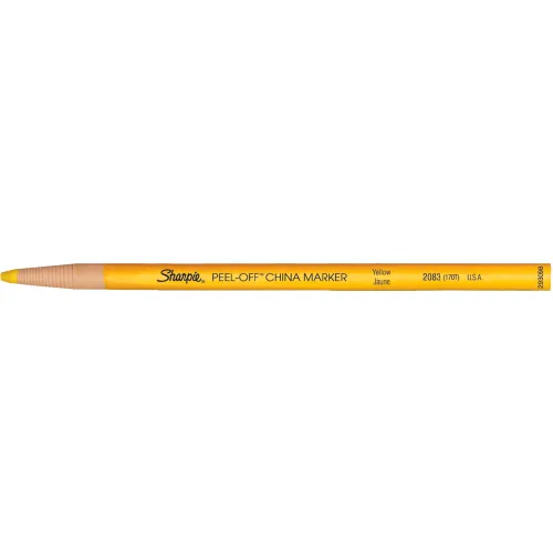 Peel-Off China Markers, Yellow, Dozen Peel-Off China Markers, Yellow, Dozen