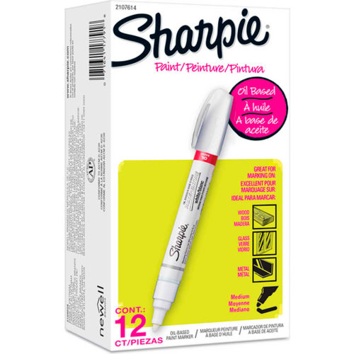 Sharpie® Paint Marker, Oil Based, Medium, White Ink