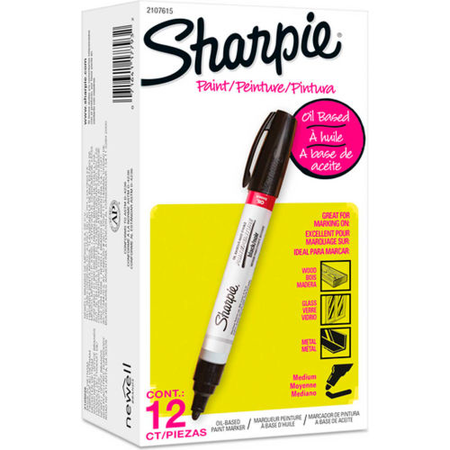 Sharpie® Paint Marker, Oil Based, Medium, Black Ink