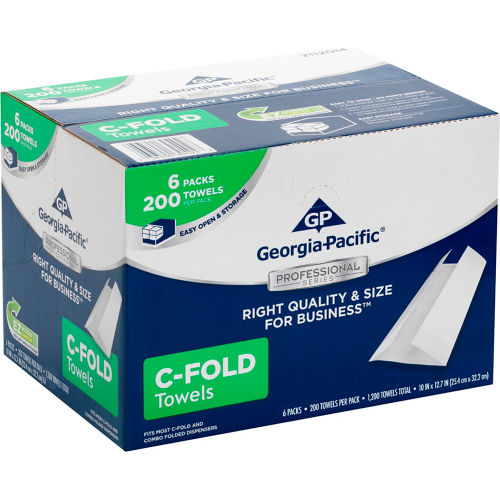 GP Professional Series&#174; Premium 1-Ply C-Fold Paper Towels, White, 1,200 Towels/Case
