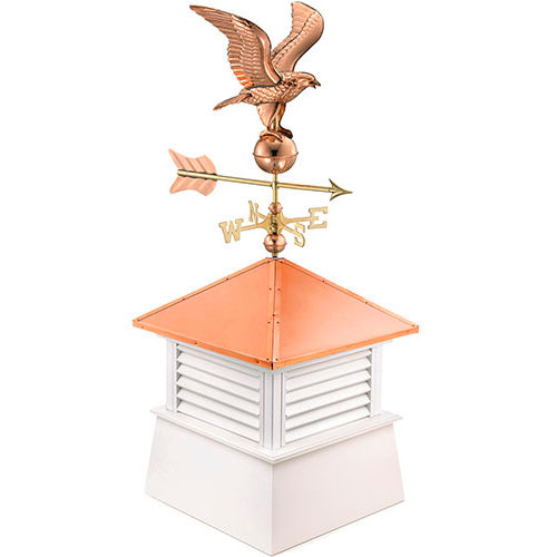 Good Directions 18" Square Manchester Vinyl Cupola w/ Cottage Eagle Weathervane