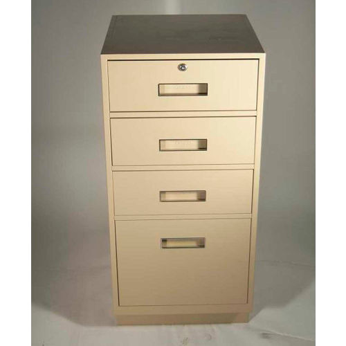 Fenco Teller Pedestal Cabinet 212-I - 3 Drawers 1 Legal Drawer 18"W x 19"D x 38-1/2"H Gray