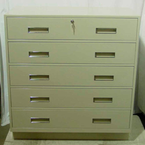 Fenco Teller Pedestal Cabinet S-241-A - 2 Drawers Sliding Doors 37"W x 19"D x 38-1/2"H Champagne