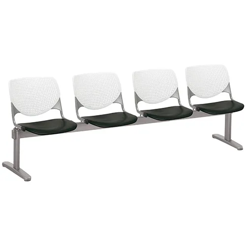 KFI Beam Seating Guest Chairs - 4 Seater - White/Black