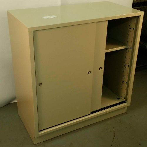 Fenco Teller Pedestal Cabinet 231-B - Sliding Doors 36"W x 19"D x 38-1/2"H Black