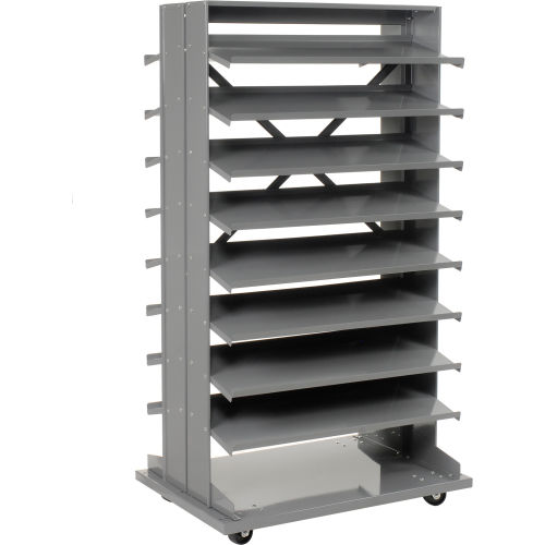 Bin Rack Mobile Double Sided Rack Without Bins
