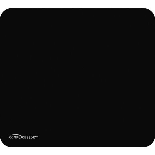 Compucessory 23617 Economy Mouse Pad, Non-Skid Rubber Base, Black