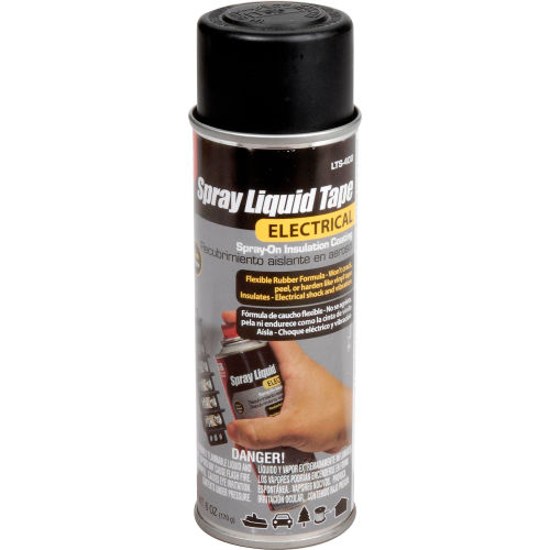 Spray Liquid Tape, Black, English/Spanish; 6 oz/Can