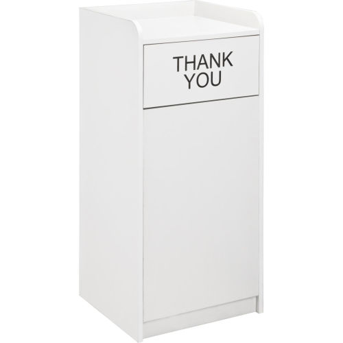 36 Gallon Wooden Waste Receptacle With Tray Top Gray