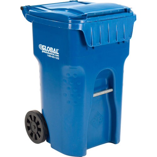 Otto Mobile Trash Container, 65 Gallon Blue - 6954444F-B42