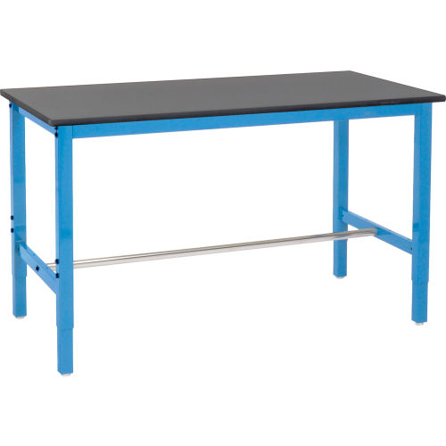 60W x 30D Lab Workbench Adjustable Height - Phenolic Resin Safety Edge - Blue