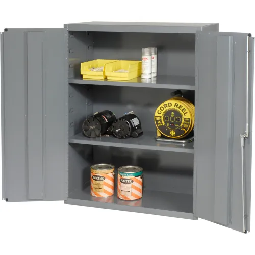 Durham® Heavy Duty Counter Top Height Storage Cabinet 16 Gauge 36 W X 18 D X 48 H Gray