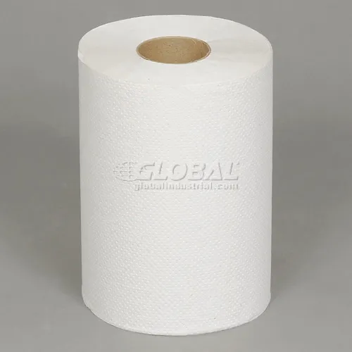 Unperforated Paper Towel Roll, White 8 x 350' Rolls, 12 Rolls