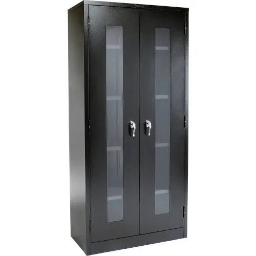 Clear Glass/Aluminum Storage Cabinet