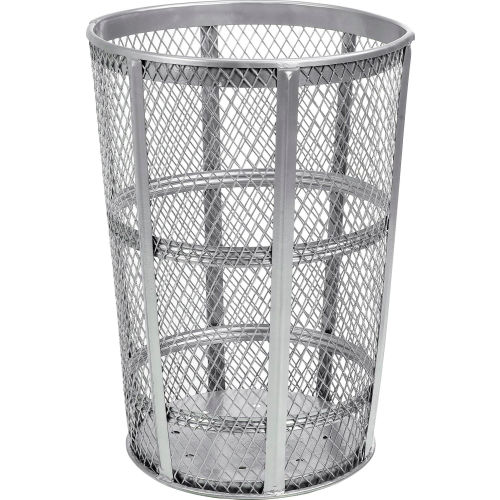 Outdoor Metal Trash Container Galvanized