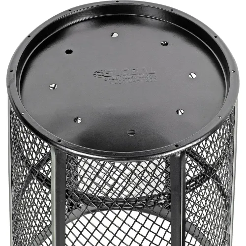 GCP Products Outdoor/Indoor Trash Can Commercial Trash Can Waste Container  With Perforated Galvanized Steel Panel