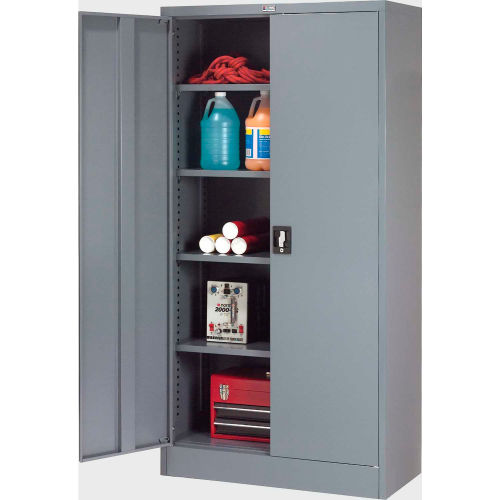 Storage Cabinet with Recessed Handle - Includes 4 Height Adjustable Shelves