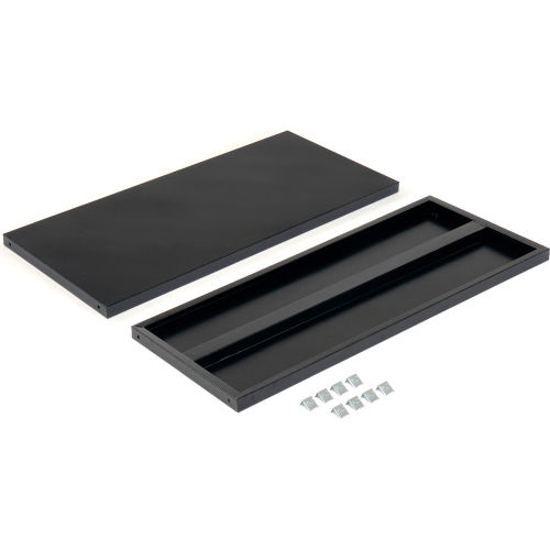 Additional Shelves for 36 W Storage Cabinet - Black