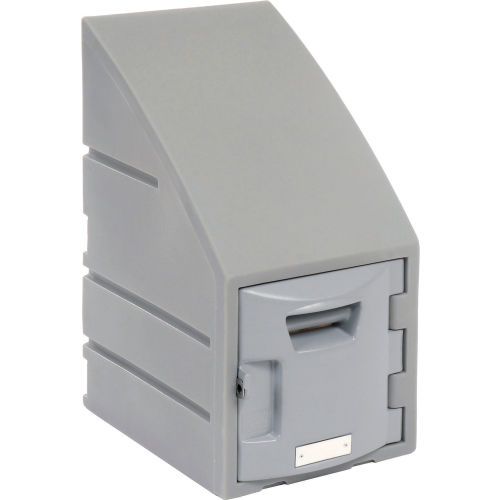6 Tier Plastic Lockers - Sloped Top 12 X 15 X 12 Gray