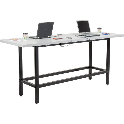 Standing Height 96 W x 30 D Cafe Charging Table w/ Laminate Edge