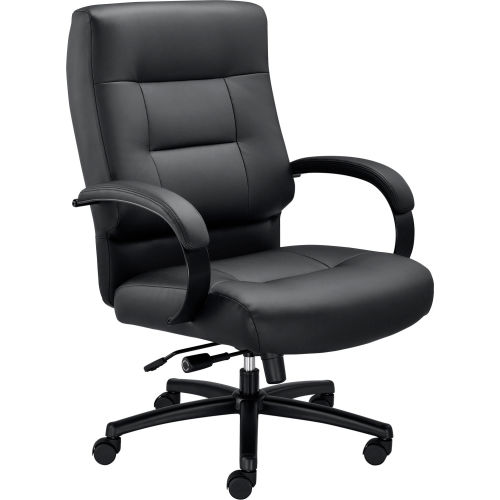 Interion® Big and Tall Office Chair - Leather -High Back - Black
																			
