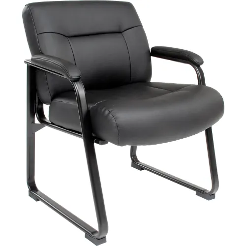 Interion® Big and Tall Waiting Room Chair - Bonded Leather - High