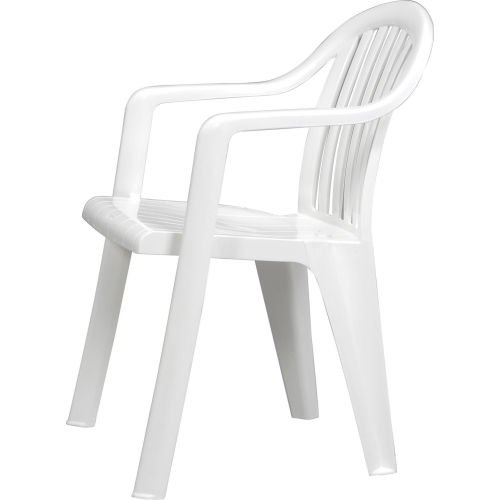 white plastic outdoor stacking chairs